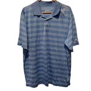 Nike Men's Blue Patterned Polo Shirt